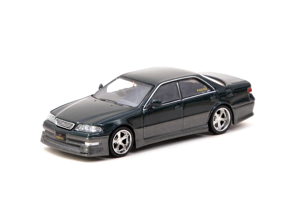 Tarmac Works 1/64 VERTEX Toyota Mark II JZX100 Dark Green Metallic