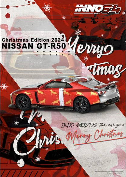 INNO64 1:64 Nissan GT-50 X'MAS 2024 Special Edition (Random Chase Car) (IN64-R50-XMAS24)