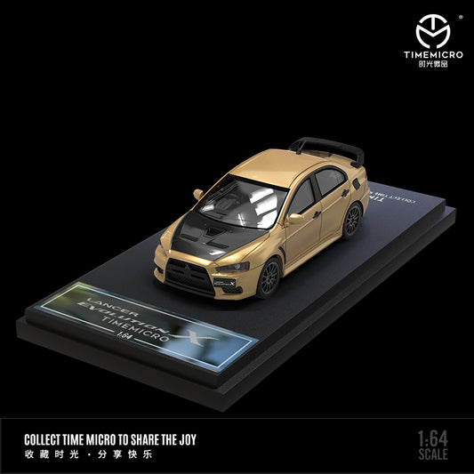 Time Micro 1/64 Mitsubishi Lancer Evolution X Evo 10 Gold and Black Bonnet Hood