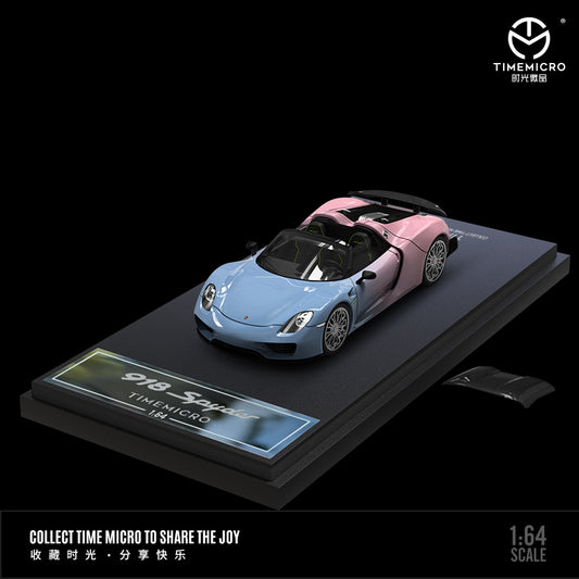 Time Micro 1/64 Porsche 918 Spyder Fading Blue and Pink