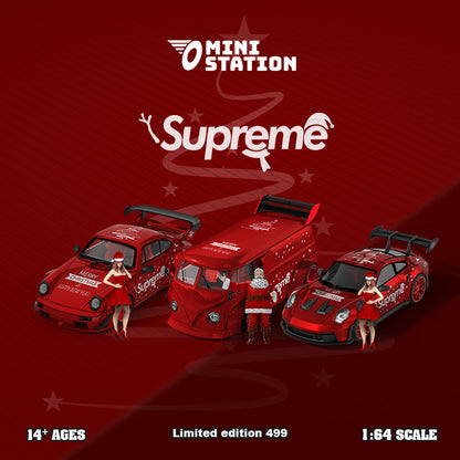 Mini Station 1:64 Porsche 992 GT3 RS Metallic Red Supreme Christmas Edition