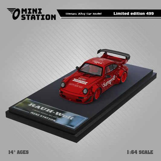 Mini Station 1:64 Porsche RWB 964 Metallic Red Supreme Christmas Edition