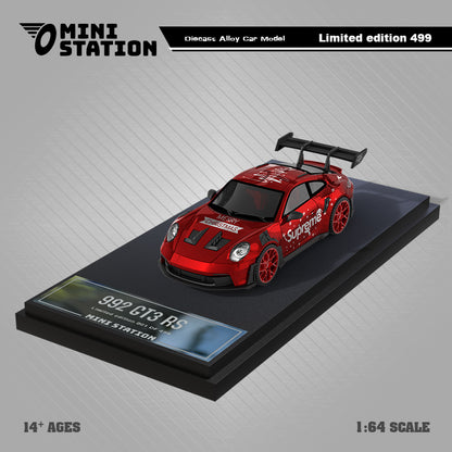 Mini Station 1:64 Porsche 992 GT3 RS Metallic Red Supreme Christmas Edition