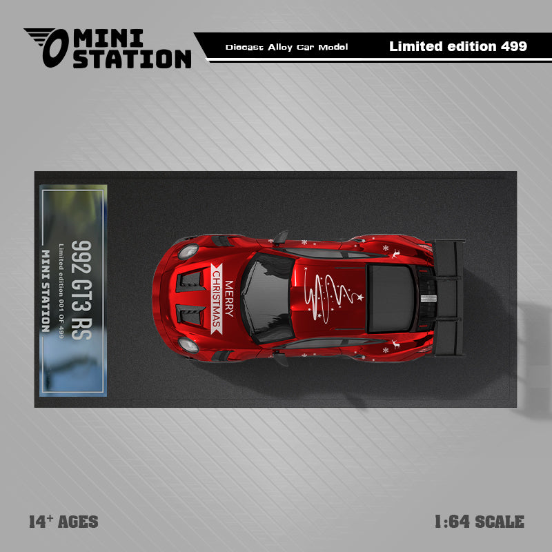 Mini Station 1:64 Porsche 992 GT3 RS Metallic Red Supreme Christmas Edition