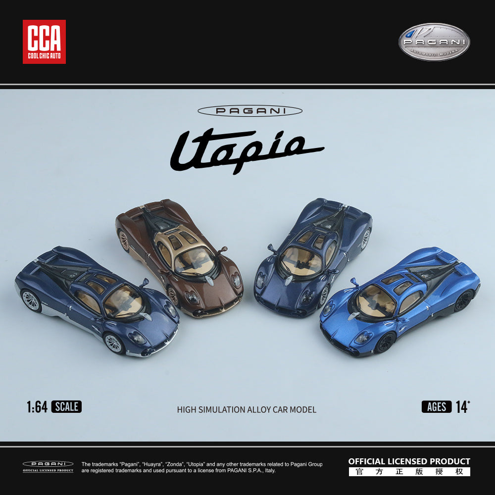 Modern Dream 1:64 Pagani Utopia Official Licensed Blue with Black Wheels