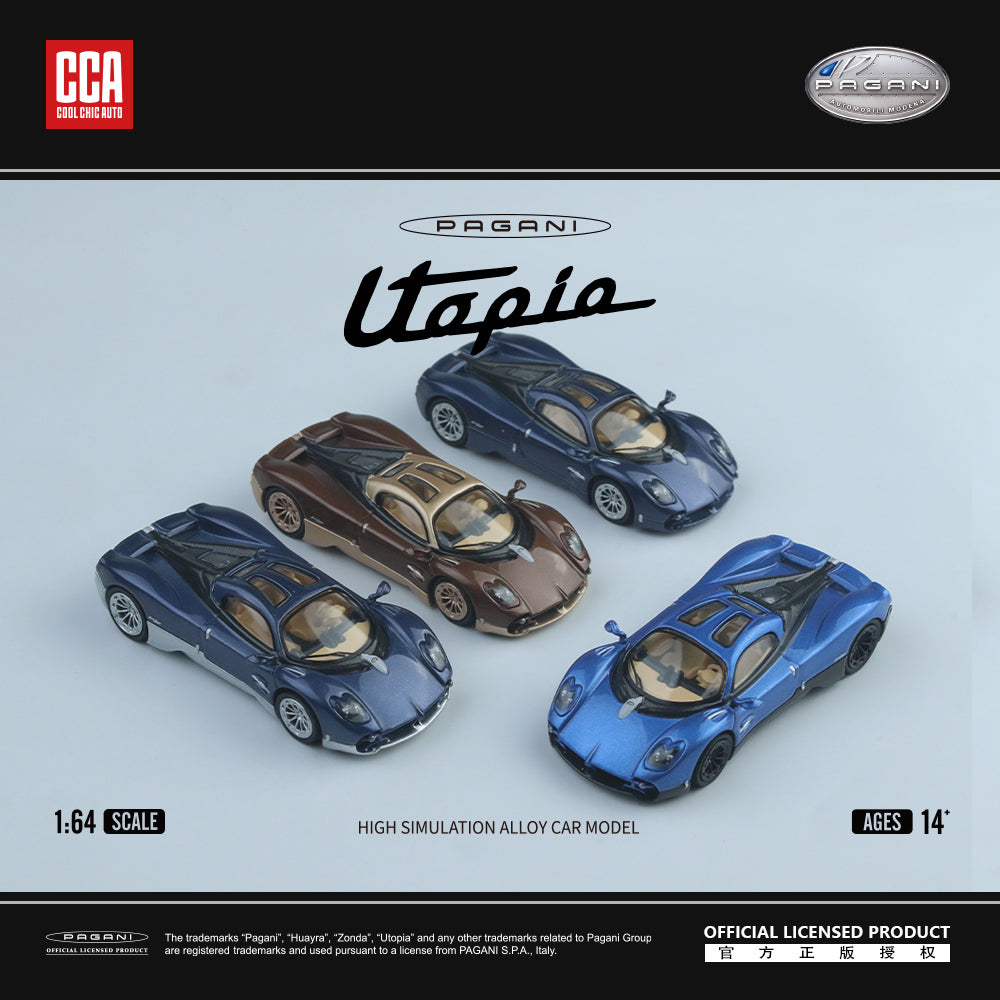 Modern Dream 1:64 Pagani Utopia Official Licensed Blue with Black Wheels