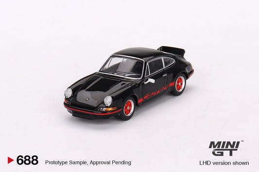 Mini GT 1:64 Porsche 911 Carrera RS 2.7 Black with Red Livery LHD (MGT00688-CH)