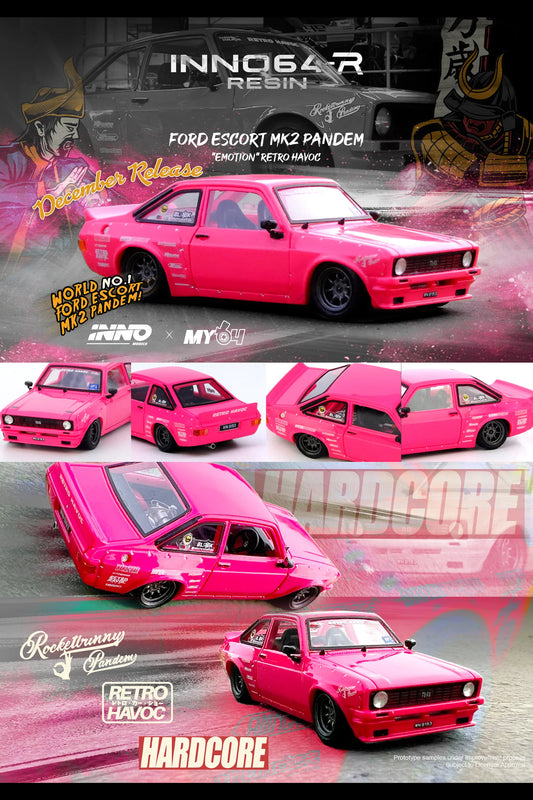 [Premium Resin Model] INNO64 1:64 Ford Escort MK2 PANDEM "EMOTION" Retro HAVOC