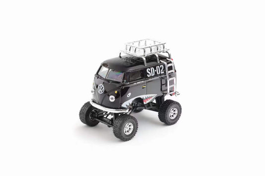 HY Model 1:64 Volkswagen T1 Kombi Camper Van Short Axis Chrome Black Shark 4x4 Monster Truck Wheels