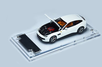 Phantom Knight 1:64 Ferrari GTC4 Lusso GTC4Lusso Openable Engine Hood with Detailed Engine Bianco Avus White Limited 999 Pieces