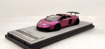 [Premium Resin Model] Qidian Model 1:64 Lamborghini Aventador LP700-4 Roadster LBWK Liberty Walk Custom Transparent Purple Limited 99 Pieces