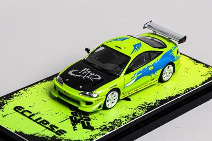 Transcend Model 1:64 Mitsubishi Eclipse Fast & Furious Edition Green Limited 999 Pieces