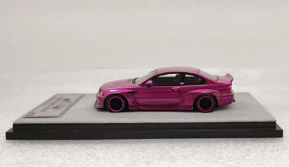 [Premium Resin Model] Qidian Model 1:64 BMW 3 Series M3 CSL E46 Lower Stance Wide Body Custom Metallic Rims and Exhausts Transparent Purple Limited 99 Pieces