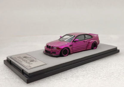 [Premium Resin Model] Qidian Model 1:64 BMW 3 Series M3 CSL E46 Lower Stance Wide Body Custom Metallic Rims and Exhausts Transparent Purple Limited 99 Pieces