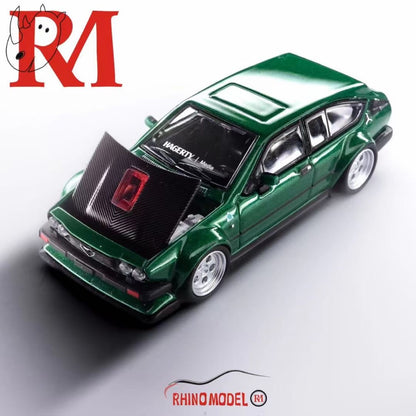 Rhino Model 1:64 Alfa Romeo GTV6 Wide Body Custom Green Carbon Openable Engine Hood Limited 399 Pieces