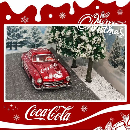 Seeker 1:64 Mercedes Benz SL W198 300SL Coupe Christmas Edition Red Coca Cola with Christmas Diorama