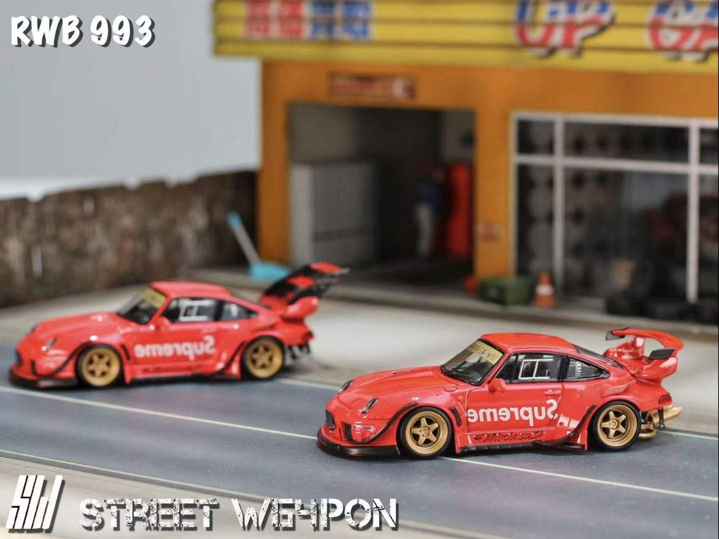 Street Weapon 1/64 Porsche RWB 993 Supreme Low Tail Spoiler Edition Limited 300 Pieces