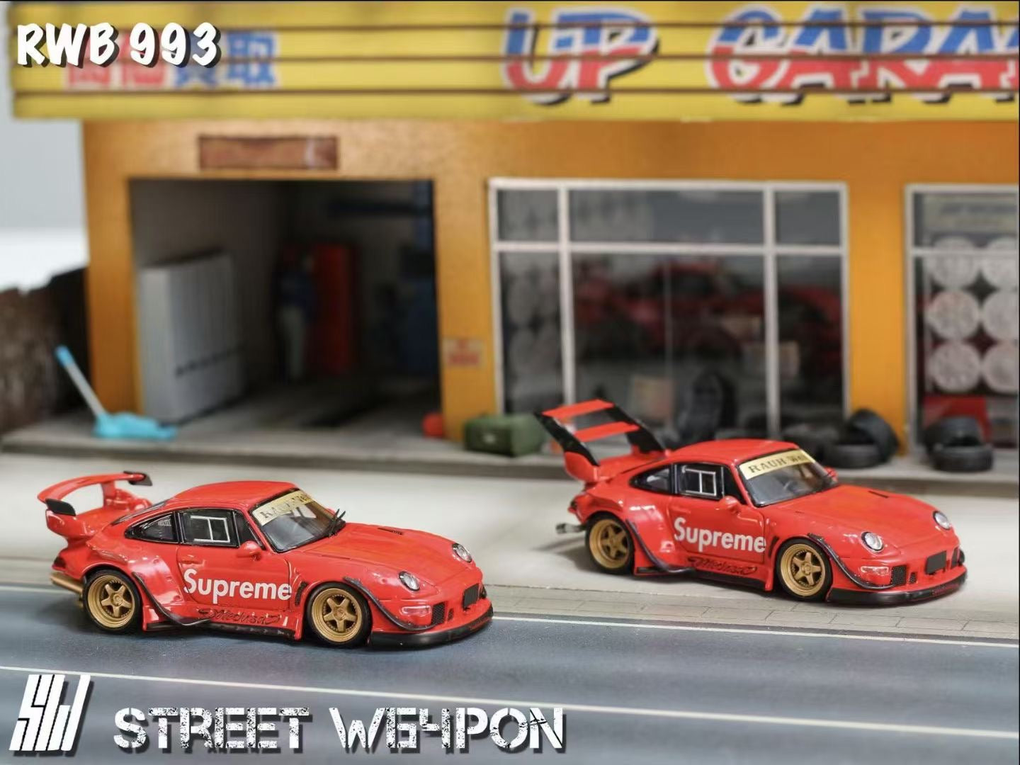 Street Weapon 1/64 Porsche RWB 993 Supreme Low Tail Spoiler Edition Limited 300 Pieces