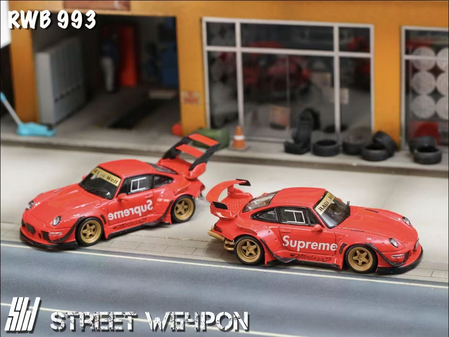 Street Weapon 1/64 Porsche RWB 993 Supreme Low Tail Spoiler Edition Limited 300 Pieces