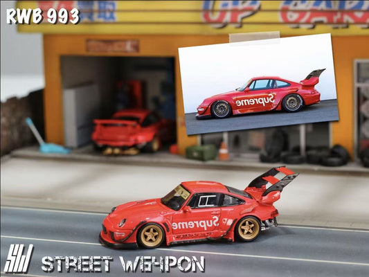 Street Weapon 1/64 Porsche RWB 993 Supreme High Tail Spoiler Edition Limited 300 Pieces