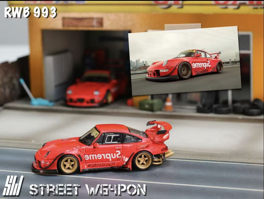 Street Weapon 1/64 Porsche RWB 993 Supreme Low Tail Spoiler Edition Limited 300 Pieces