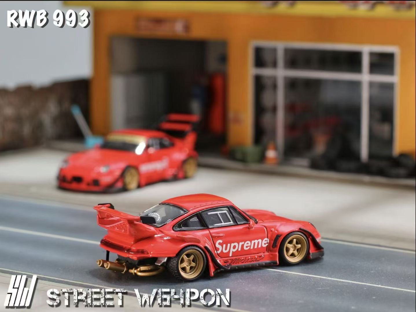 Street Weapon 1/64 Porsche RWB 993 Supreme Low Tail Spoiler Edition Limited 300 Pieces