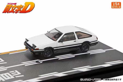 Modelers 1/64 Initial D Japanese Comic Anime Special Edition with Background Toyota Sprinter Trueno AE86 White & Toyota MR2 SW20 Blue - 2 Cars Set