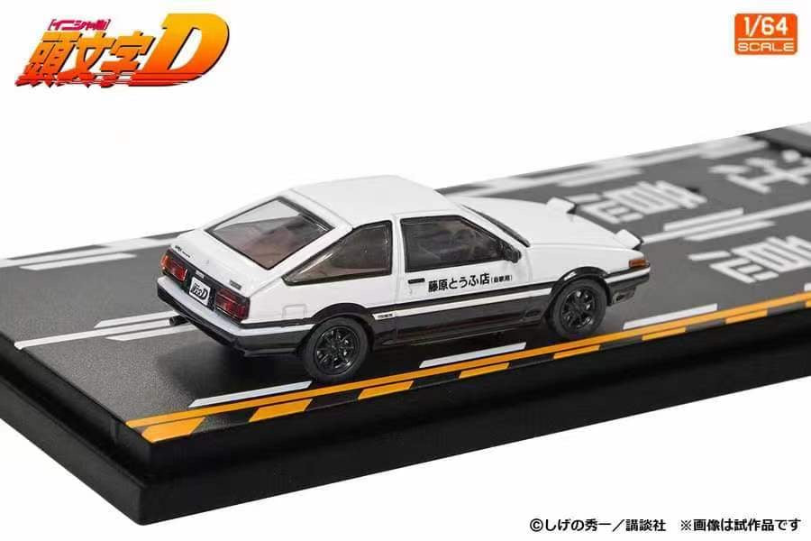 Modelers 1/64 Initial D Japanese Comic Anime Special Edition with Background Toyota Sprinter Trueno AE86 White & Toyota MR2 SW20 Blue - 2 Cars Set