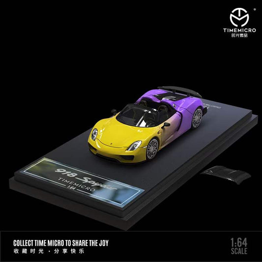 Time Micro 1/64 Porsche 918 Spyder Fading Yellow and Purple