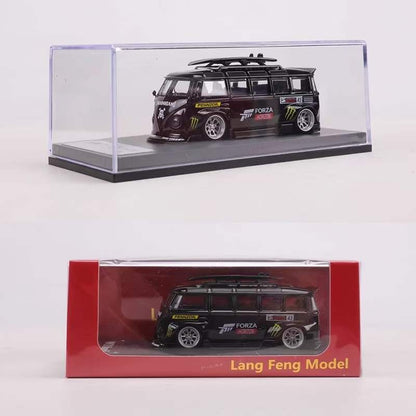 Lang Feng Model 1:64 Volkswagen T1 Kombi Camper Van Wide Body Forza Monster Energy Edition (The model will come with black wheels)