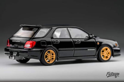 Furuya 1:64 Subaru Impreza WRX STI Wagon MK2 GD Bugeye Official Licensed Black with Accessories