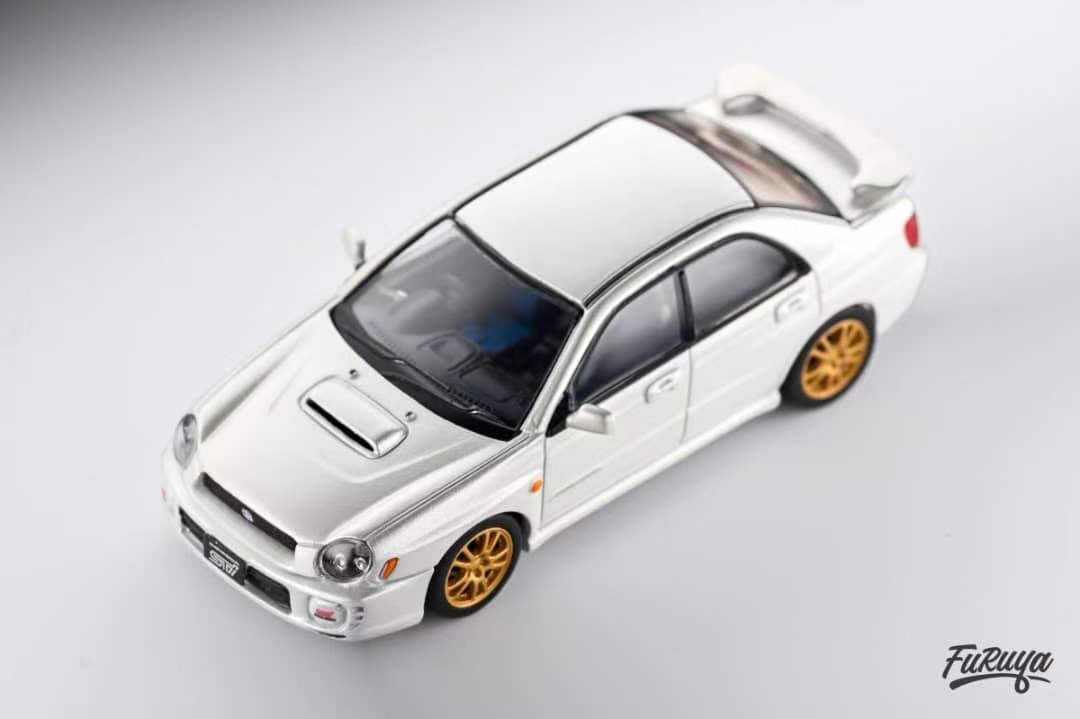 Furuya 1:64 Subaru Impreza WRX STI Sedan MK2 GD Bugeye Official Licensed Pearl White