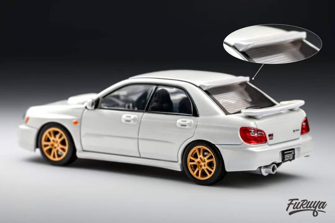 Furuya 1:64 Subaru Impreza WRX STI Sedan MK2 GD Bugeye Official Licensed Pearl White