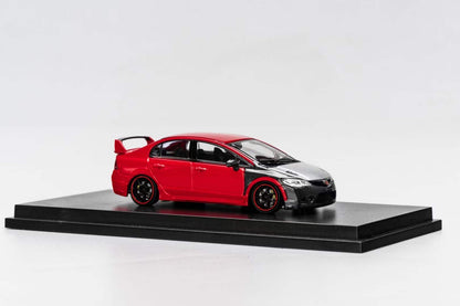 Champion Diecast 1:64 Honda CIVIC FD2 Mugen RR Openable Engine Hood Experimental Silver Red (Openable Engine Hood)