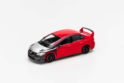 Champion Diecast 1:64 Honda CIVIC FD2 Mugen RR Openable Engine Hood Experimental Silver Red (Openable Engine Hood)