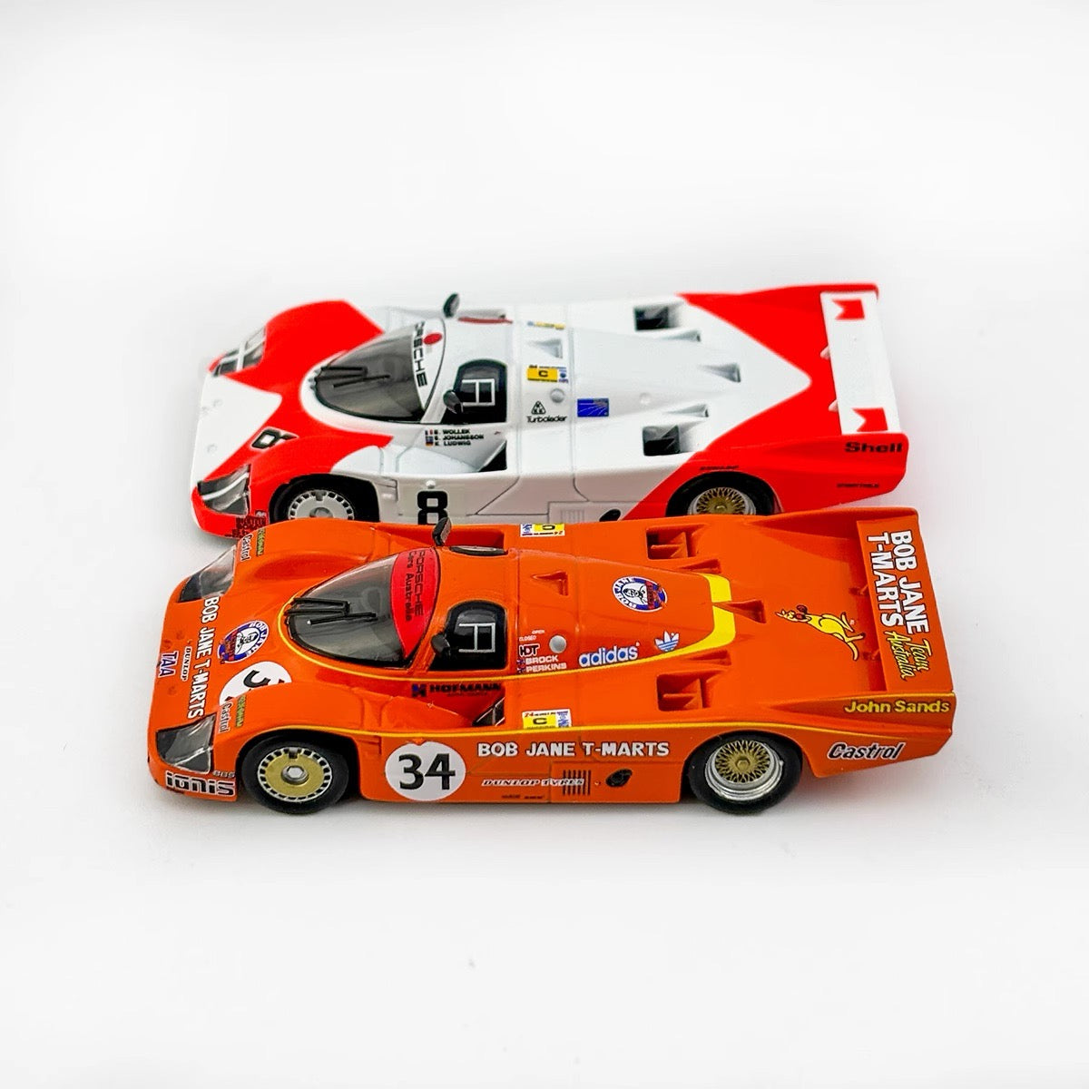 Sparky 1:64 Porsche #8 6th 24h Le Mans 1983 B.Wollek K.Ludwig S.Johansson - 1983 Le Mans #34 Brock/Perkins 2 Cars Set