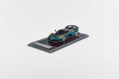 [Premium Resin Model] U2 1:64 Ferrari FXX-K EVO Green Orange with Crystal Base Platform