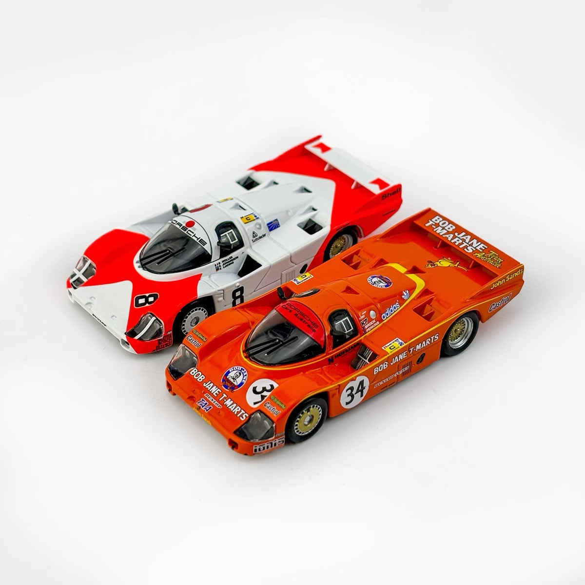 Sparky 1:64 Porsche #8 6th 24h Le Mans 1983 B.Wollek K.Ludwig S.Johansson - 1983 Le Mans #34 Brock/Perkins 2 Cars Set