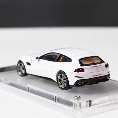 Phantom Knight 1:64 Ferrari GTC4 Lusso GTC4Lusso Openable Engine Hood with Detailed Engine Bianco Avus White Limited 999 Pieces