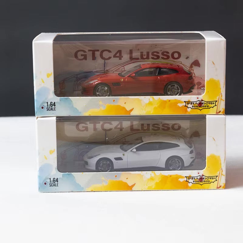 Phantom Knight 1:64 Ferrari GTC4 Lusso GTC4Lusso Openable Engine Hood with Detailed Engine Bianco Avus White Limited 999 Pieces