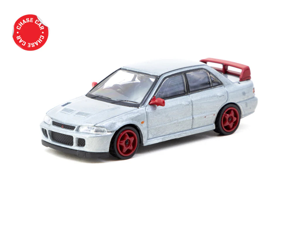 Tarmac Works 1/64 Mitsubishi Lancer GSR Evolution II Red with Tarmac Cards - GLOBAL64