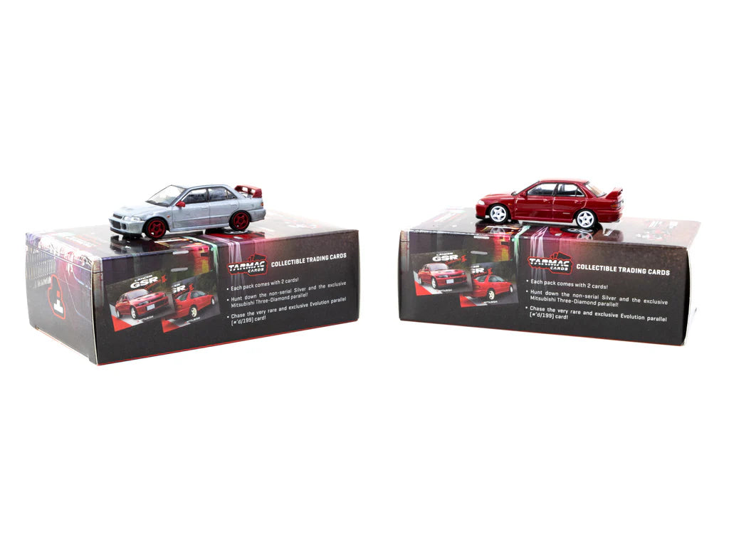 Tarmac Works 1/64 Mitsubishi Lancer GSR Evolution II Red with Tarmac Cards - GLOBAL64