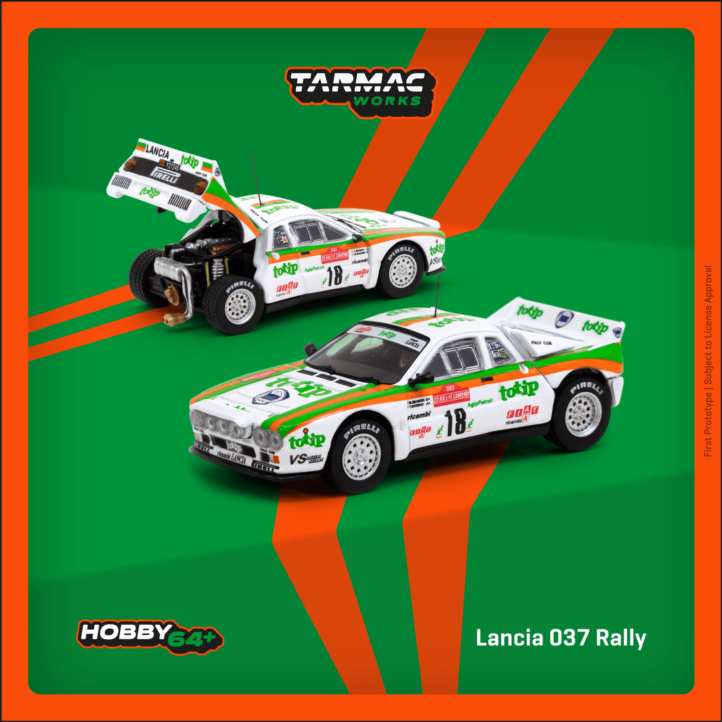 Tarmac Works 1/64 Lancia 037 Rally Rallye Sanremo 1983 #18 - HOBBY64+