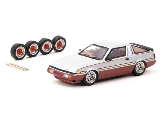 Tarmac Works 1/64 Mitsubishi Starion Silver / Dark Red - ROAD64