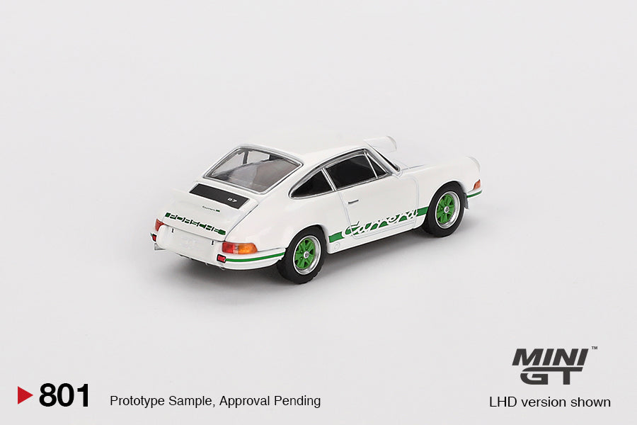 Mini GT 1:64 Porsche 911 Carrera RS 2.7 Grand Prix White with Green Livery (MGT00801-CH)