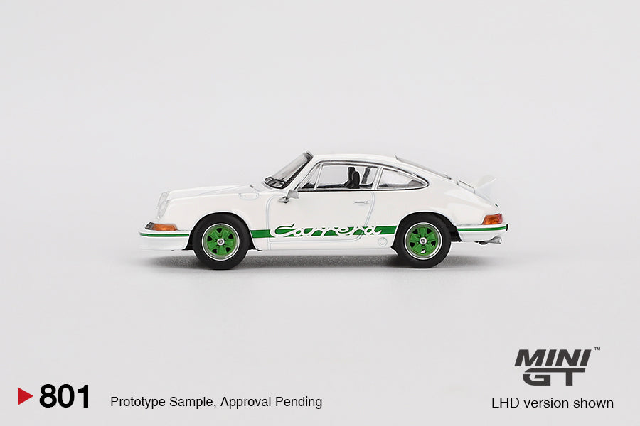 Mini GT 1:64 Porsche 911 Carrera RS 2.7 Grand Prix White with Green Livery (MGT00801-CH)