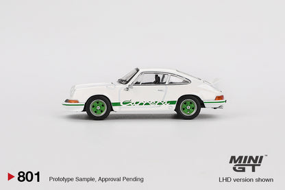 Mini GT 1:64 Porsche 911 Carrera RS 2.7 Grand Prix White with Green Livery (MGT00801-CH)