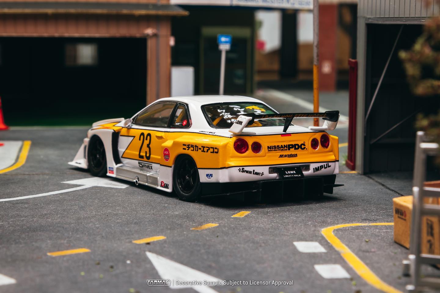 Tarmac Works 1/43 Nissan LB-ER34 Super Silhouette SKYLINE White Liberty  Walk - HOBBY43