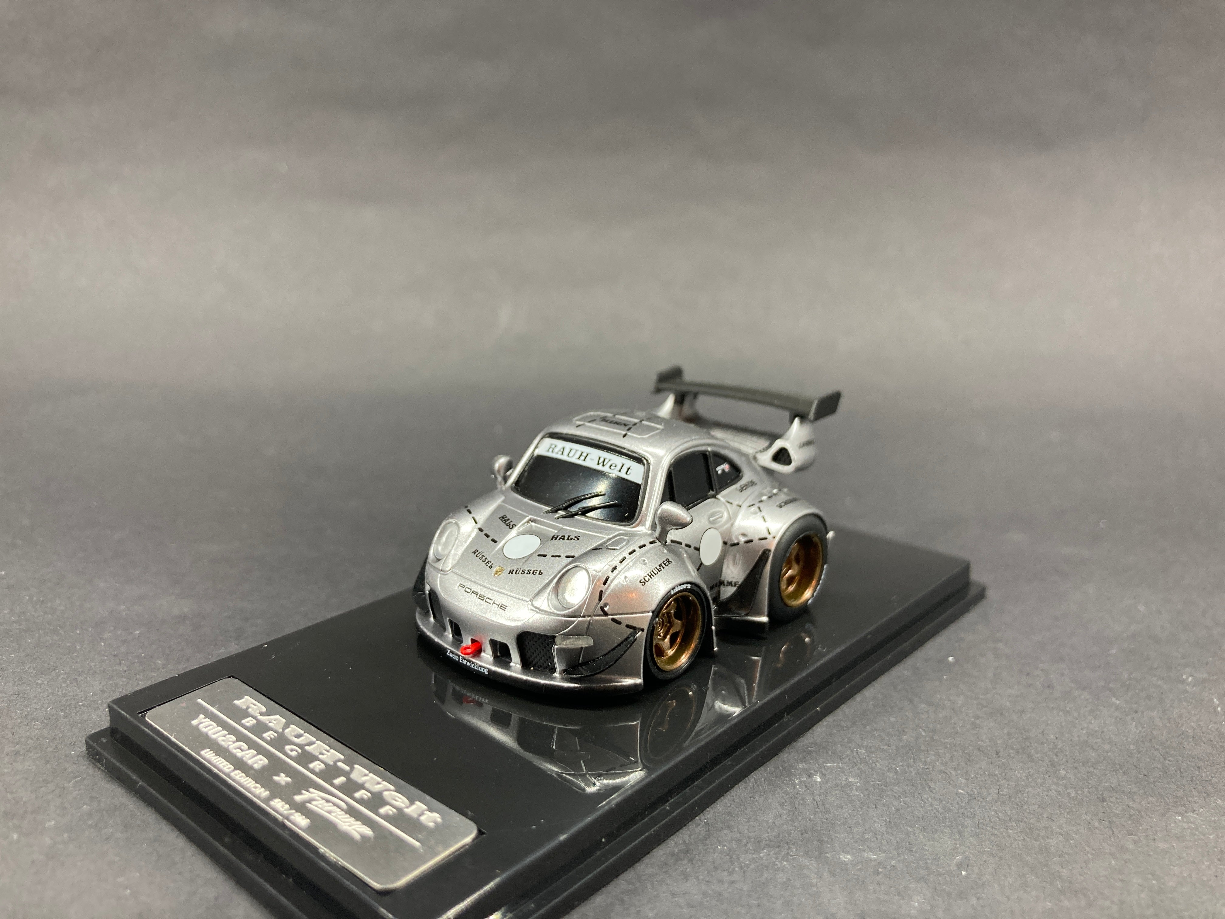 YOU&CAR x Furuya 1/64 Porsche Carrera 911 993 RWB Silver Pig Q-Car