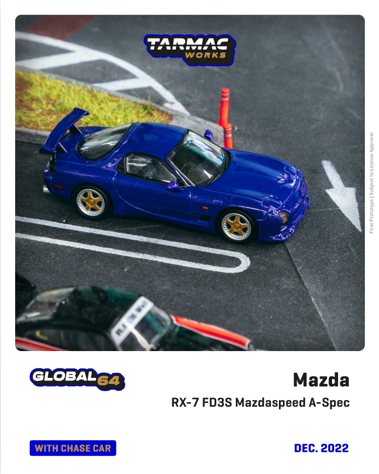 Tarmac Works 1/64 Mazda RX-7 FD3S Mazdaspeed A-Spec Innocent Blue Mica - GLOBAL64